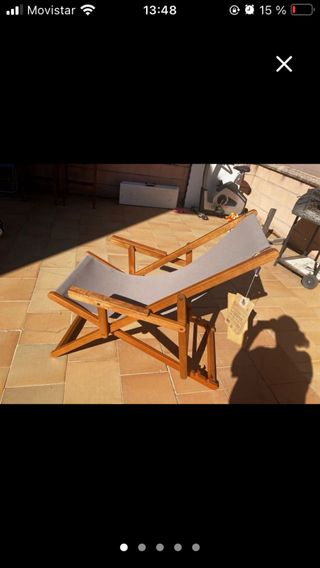 Pack 2 hamacas de tela y madera