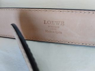 Cinturón LOEWE Negro y Plateado Hebilla Rectangula