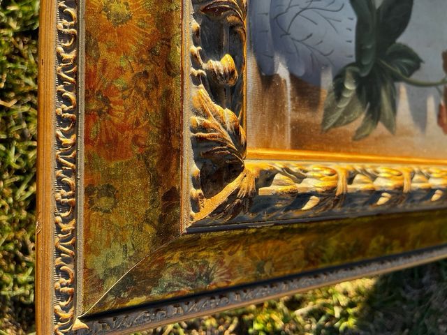 Cuadro antiguo lienzo flores