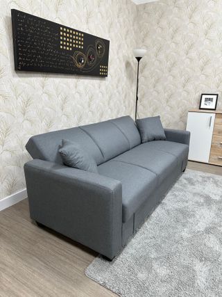 Sofá Cama Gris Tela