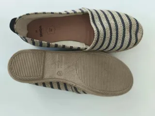 Sandalias Senda Talla 38 Rayas Beige y Azul