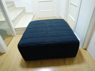 Puff cuadrado tela negro