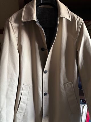 Gabardina Reversible Beige - Príncipe de Gales