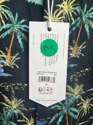 Camisa Vissla Talla M Estampado Tropical