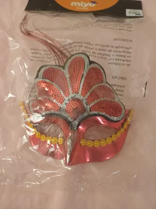 Máscara Carnaval Miyo Roja y Dorada