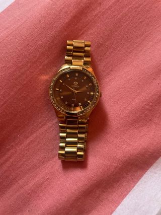 Reloj Marea Dorado y Marrón con Circonitas