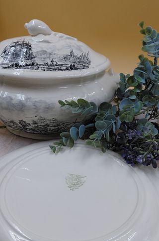 Zuppiera con vassoio vintage Laveno