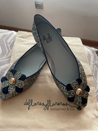 Bailarinas De Flores y Floreros T40 Glitter