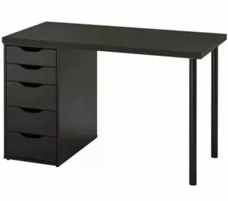 Escritorio Ikea Negro con Cajonera