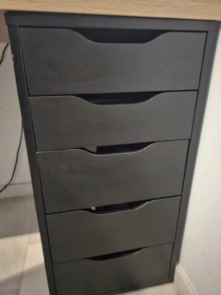 Escritorio Ikea Negro con Cajonera
