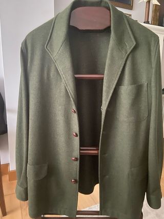 Chaqueta Tebas de caballero de lana, verde caqui 