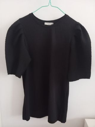 Camiseta Stradivarius manga corta negra