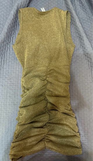 Vestito dorato scollo V