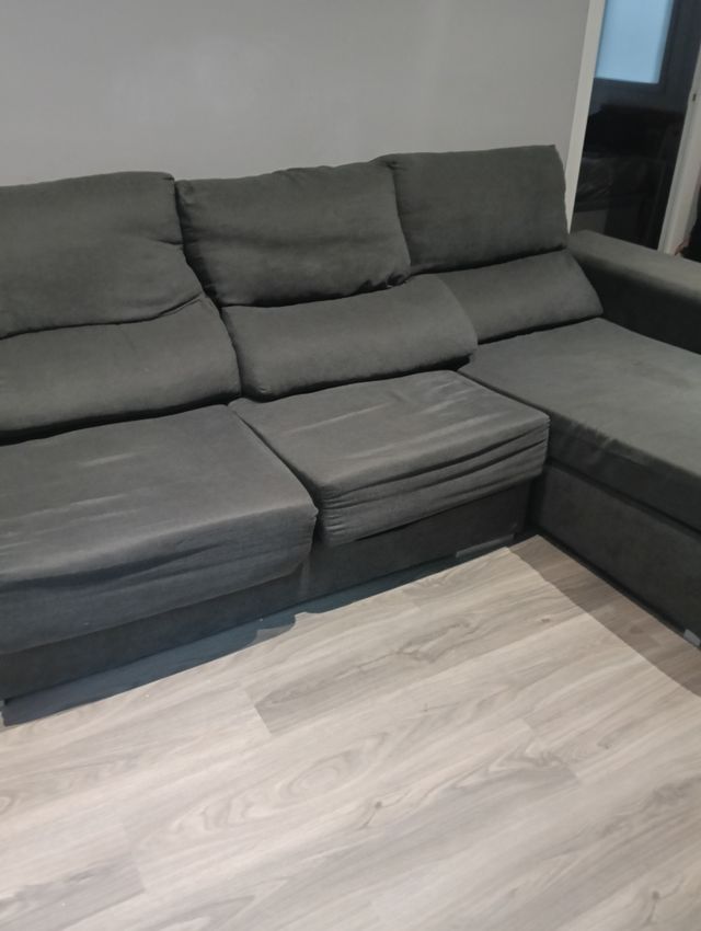 Sofá modular gris de tela