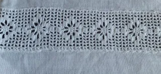 Centrino lino uncinetto bianco