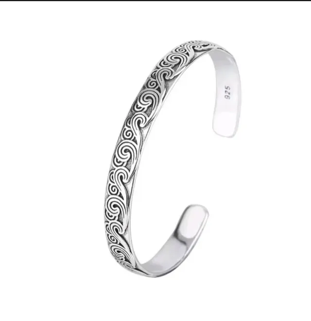 Pulsera esclava plata 925 diseño olas