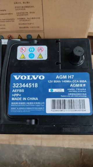 Batería Volvo AGM H7 12V 80Ah 800A