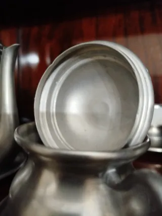 Caraffa e zuccheriera peltro.mistoArgente vintage