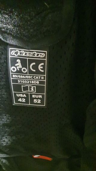 Chaqueta Moto Alpinestars Piel Hombre Negra/Naranj