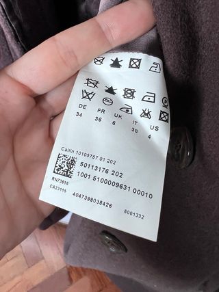 Abrigo largo lana y angora Hugo Boss T.36