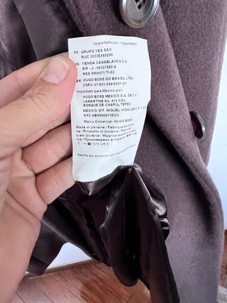 Abrigo largo lana y angora Hugo Boss T.36
