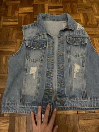 Chaleco vaquero XXS desgastado