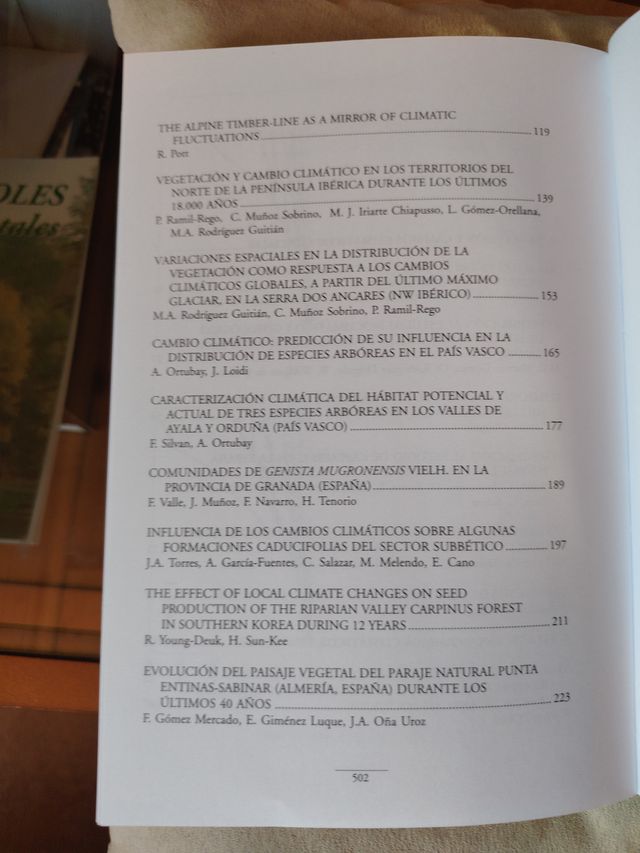 Vegetación y cambios climáticos