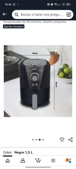 Freidora sin aceite Jata JEFR1221