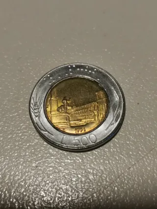 Moneda 500 Liras Italianas 1991