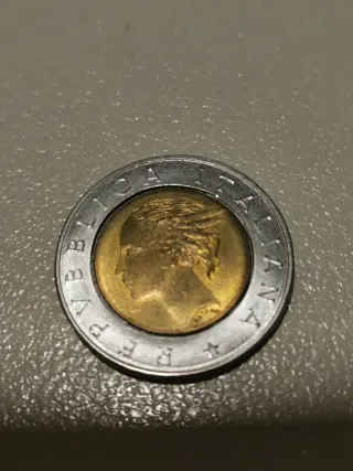 Moneda 500 Liras Italianas 1991