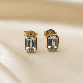 Pendientes Tynel Oro 18k Aguamarina