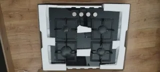 Placa de gas Bosch 60cm cristal templado. Negro