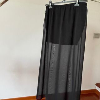 Gonna lunga nera trasparente