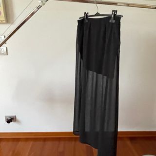 Gonna lunga nera trasparente