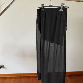 Gonna lunga nera trasparente