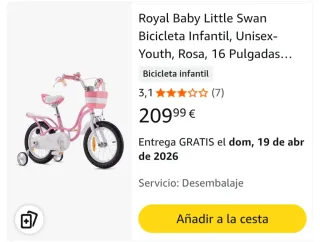 Se vende bicicleta niña rod 16 rosa + ruedines.