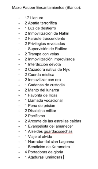 MTG Mazo Pauper Temático Encantamientos (1)