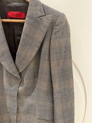 Blazer Carolina Herrera Gris Cuadros