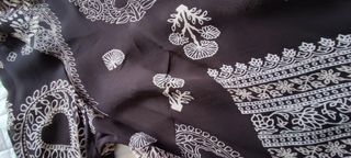 Blusa marrone fantasia con maniche 3/4