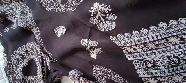 Blusa marrone fantasia con maniche 3/4