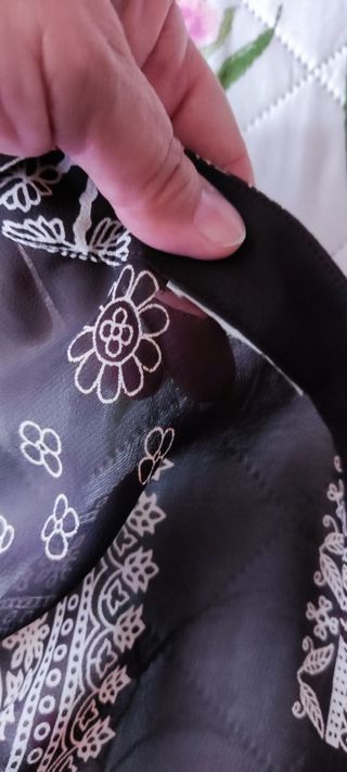 Blusa marrone fantasia con maniche 3/4