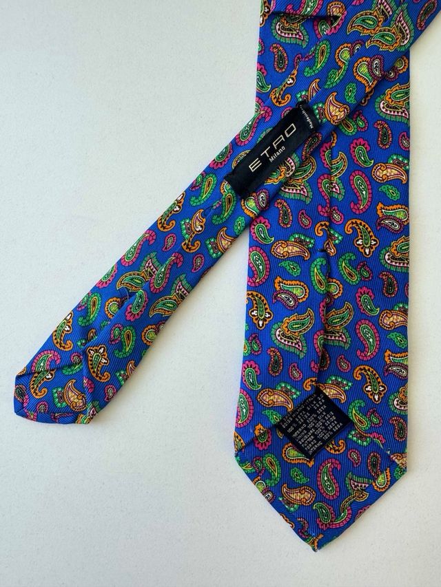 Corbata ETRO Milano – Seda estampado Paisley Multi