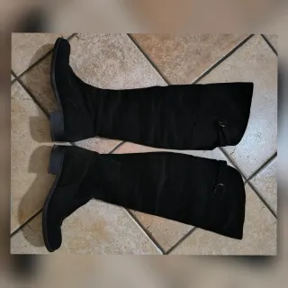 Stivali Alti Camoscio Nero Tg 37