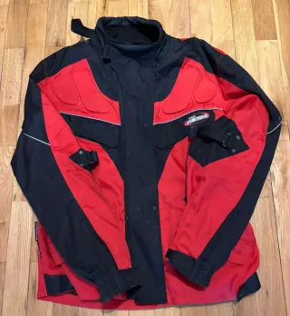 Chaqueta de moto Pro Panther roja y negra
