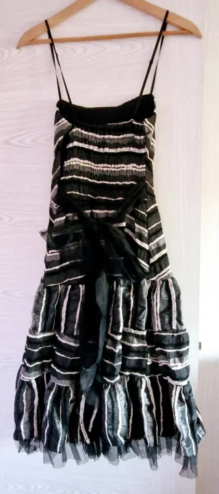 Vestido fiesta rayas blanco y negro T40/42