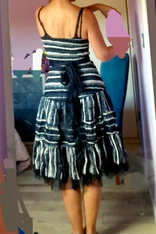 Vestido fiesta rayas blanco y negro T40/42