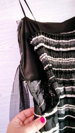 Vestido fiesta rayas blanco y negro T40/42