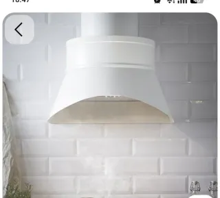 Campana extractora Ikea blanca, estilo retro.