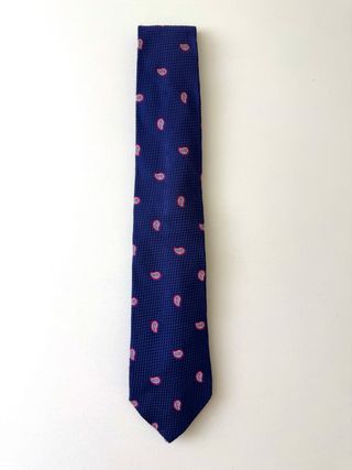 Corbata ETRO Milano – Seda azul con microestampado