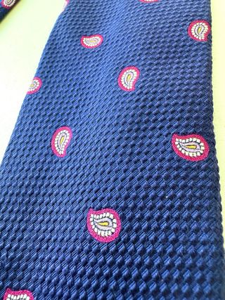 Corbata ETRO Milano – Seda azul con microestampado